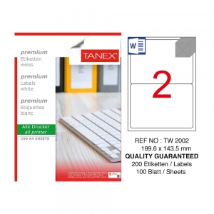 Tanex Laser Etiket Tw-2002 199.6 X 143.5 Mm