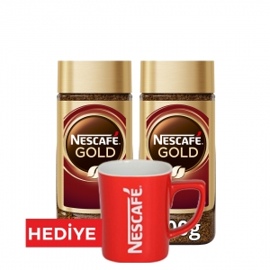 Nescafe Gold Kavanoz 200 Gr 2 Adet Alana Kırmızı Kupa HEDİYE