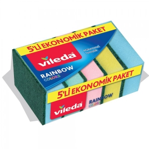 Vileda Rainbow Bulaşık Süngeri 5'Li Paket - Karışık Renkler