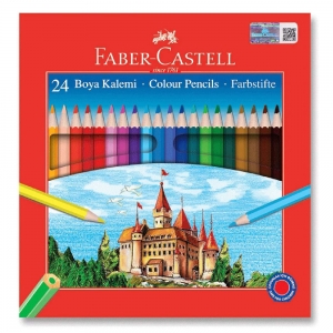 Faber Castell Kuru Boya Kalemi 24 Renk Karton Kutu