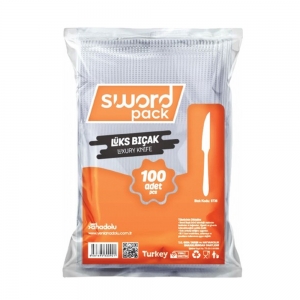 Sword Pack Lüks Plastik Bıçak 100 Adet